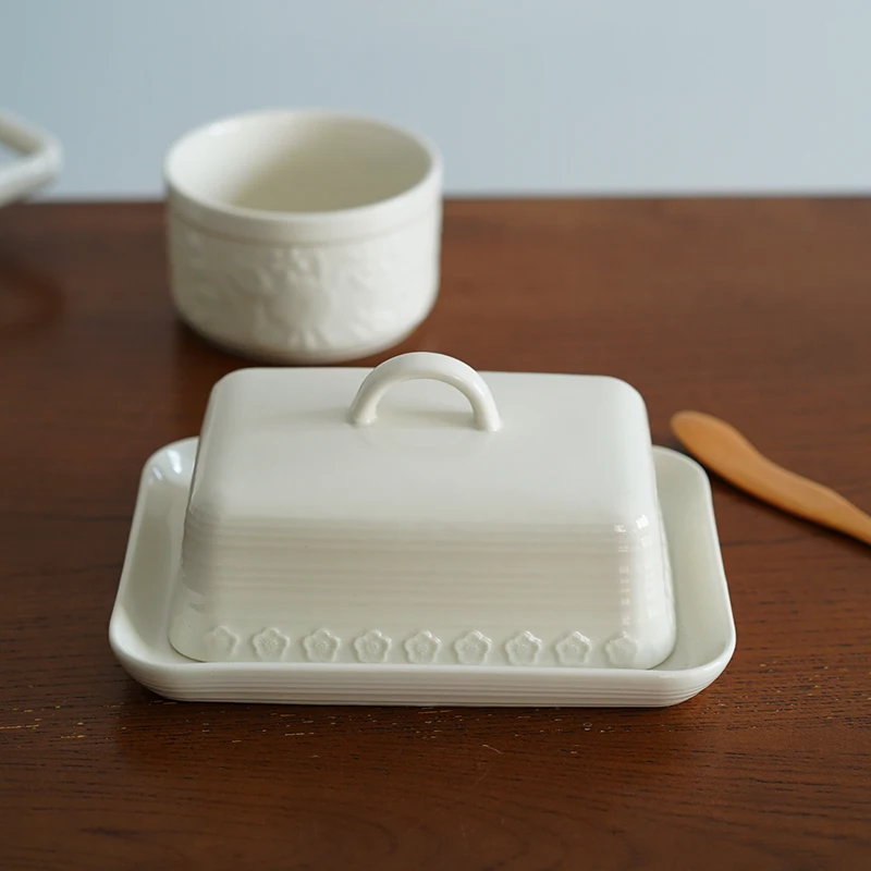 

Большая керамическая тарелка в скандинавском стиле с крышкой для масла, тарелка для хлеба, тарелка для послеобеденного чая