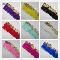 wholesale goose feather trims 100yardlot dyed real geese feather fringes ribbons for dress skirt cloth belt decorative clothing