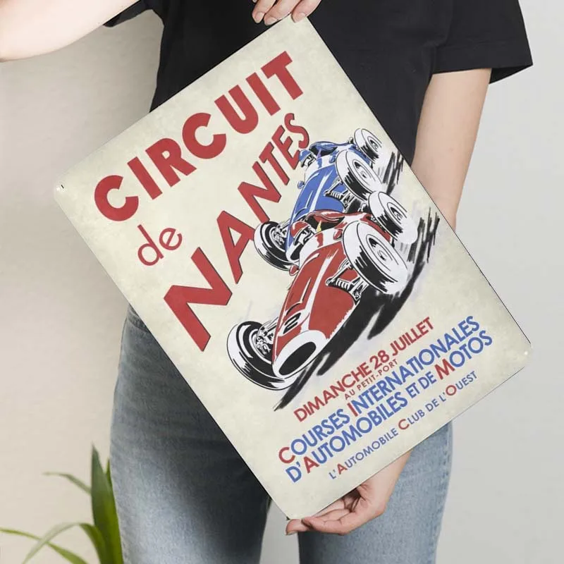 Винтажный Ржавый металлический знак Nantes Grand Prix металлическая Настенная роспись