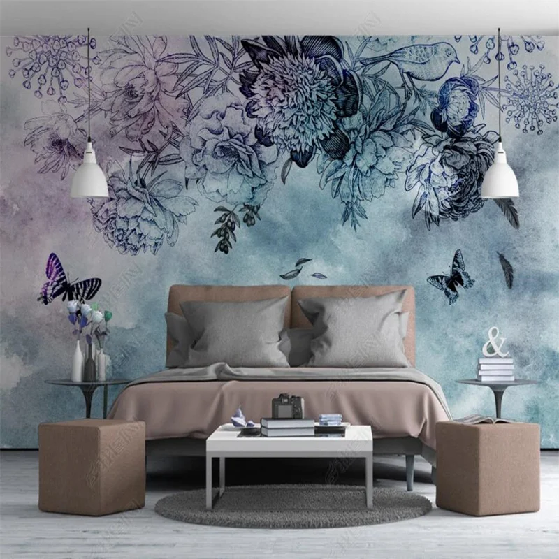 

Abstract Hand Painted Watercolor Flowers Custom Wallpaper Modern Minimalist Floral Bedroom 3D Photo Wall Paper Home Decor Mural