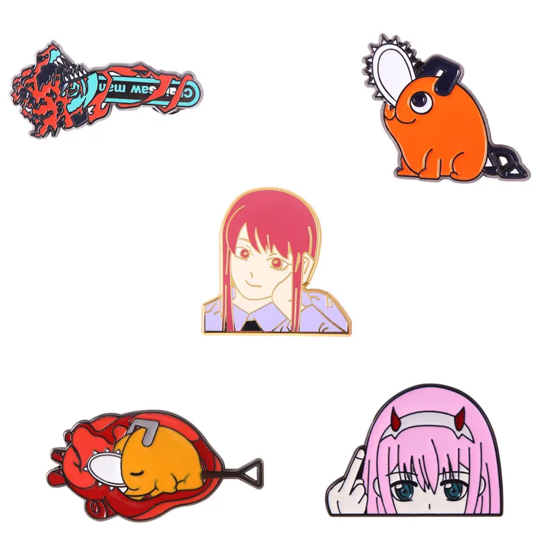 

2022 Anime Chainsaw Man Metal Badge Pin Badge Cosplay Pochita Souvenir Collection Enamelled Brooch Pins Fans Accessories Props