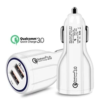 18w 3 1a car charger dual usb fast charging qc 3 0 phone charger adapter for iphone 13 12 11 pro 6 7 8 plus xiaomi redmi huawei