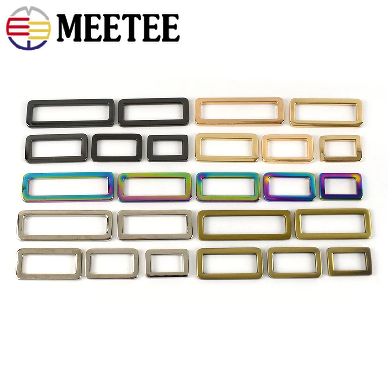 

10Pcs Metal Square D Ring Buckles Bag Belt Connect Adjust Clasp Decorative Backpack Webbing Strap Hook DIY Hardware Accessories