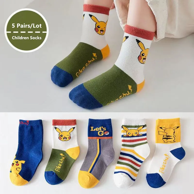 Купи 5 Pairs/Lot Autumn Winter Children Cartoon Socks Baby Cute Trendy Cotton Print Socks Comfortable Girls Boys Sport Socks за 463 рублей в магазине AliExpress