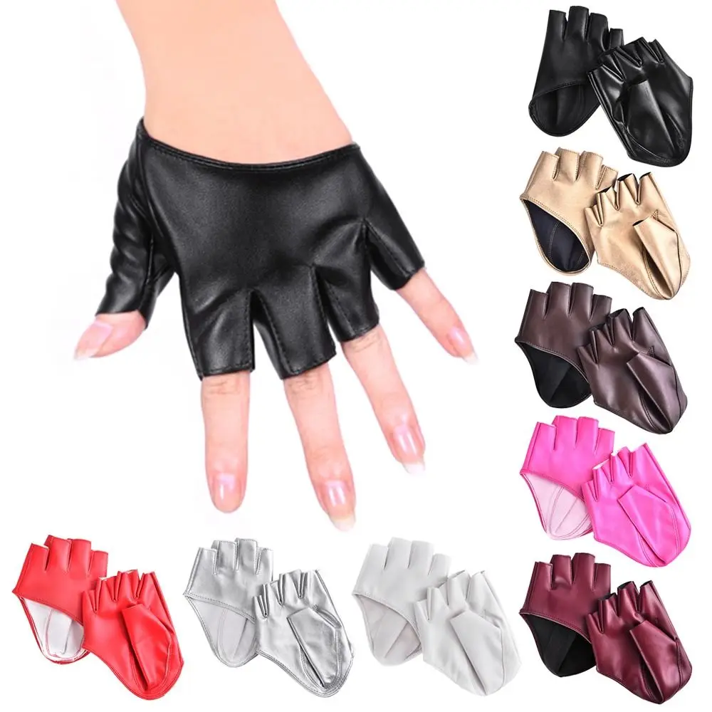 

Performance Mittens Gothic lolita Women Men Five Finger Gloves Ladys Driving Dress PU Leather Gloves Cosplay Mittens