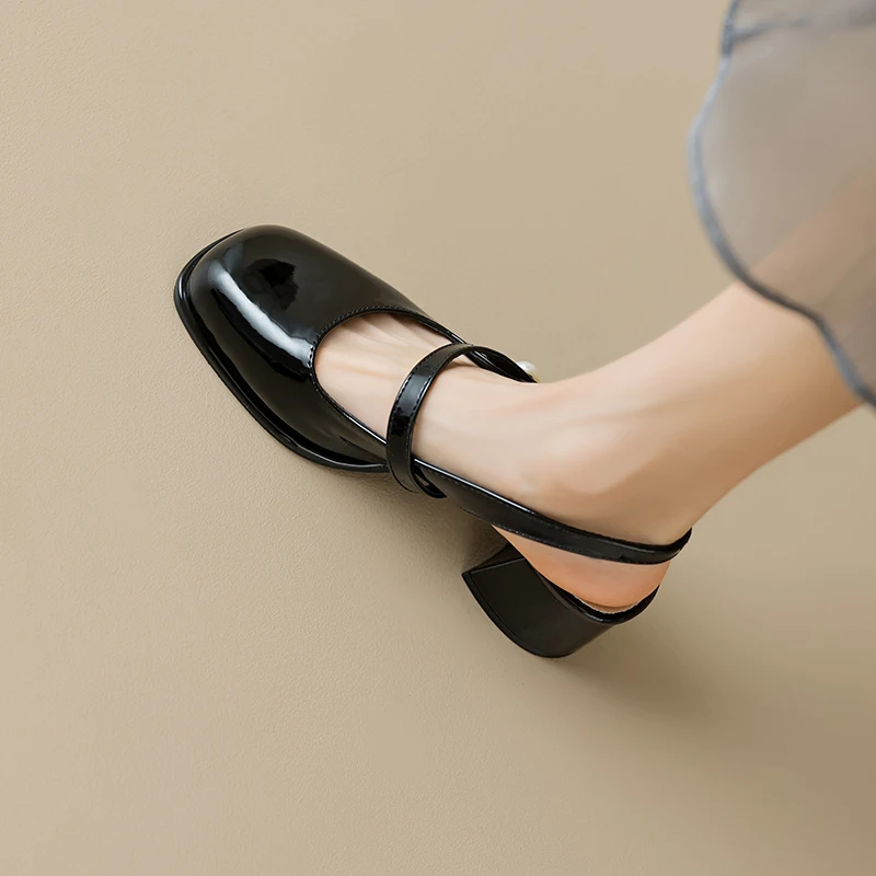 AIYUQI Sandals Female Dress Shoes 2023 New Summer Heel 5cm Sandals Female Hollow Large Size 41 42 43 Mary Jane Shoes Female