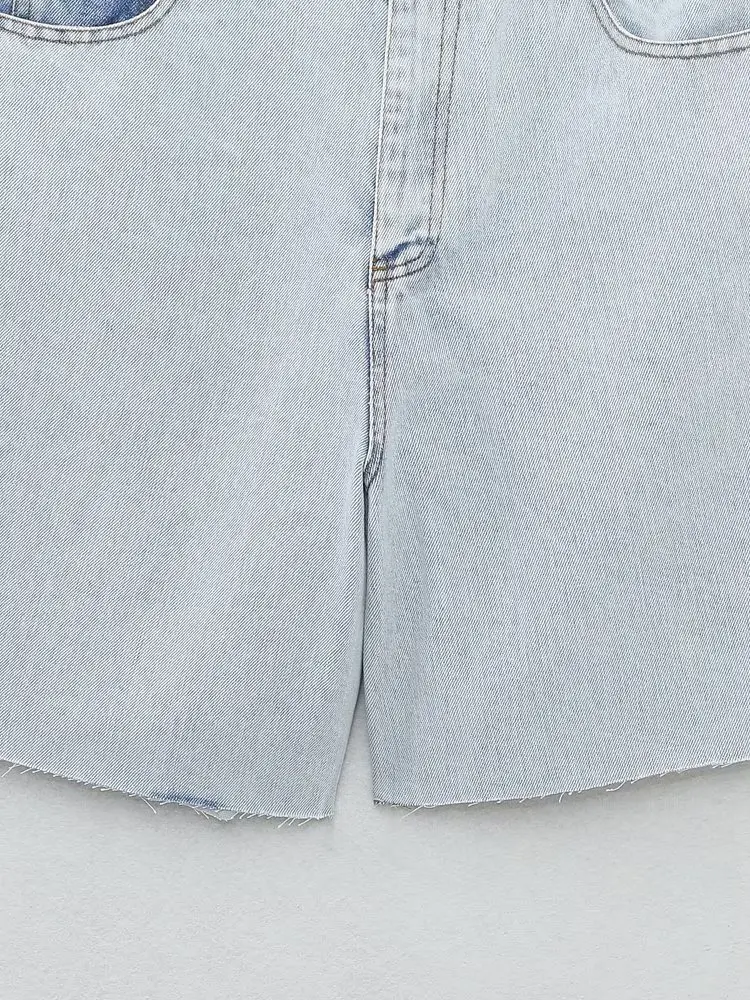 Jenny&Dave Summer Bermuda High Street Women's Denim Shorts Fashion High Waist Washed Distressed Shorts Ladies