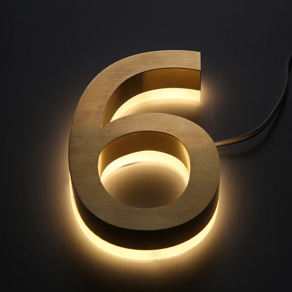 House Numbers Letters Metal 3D LED Lighting Modern Advertising Light Commercial Signs Shop Store Home Outdoor lamp Customize images - 6