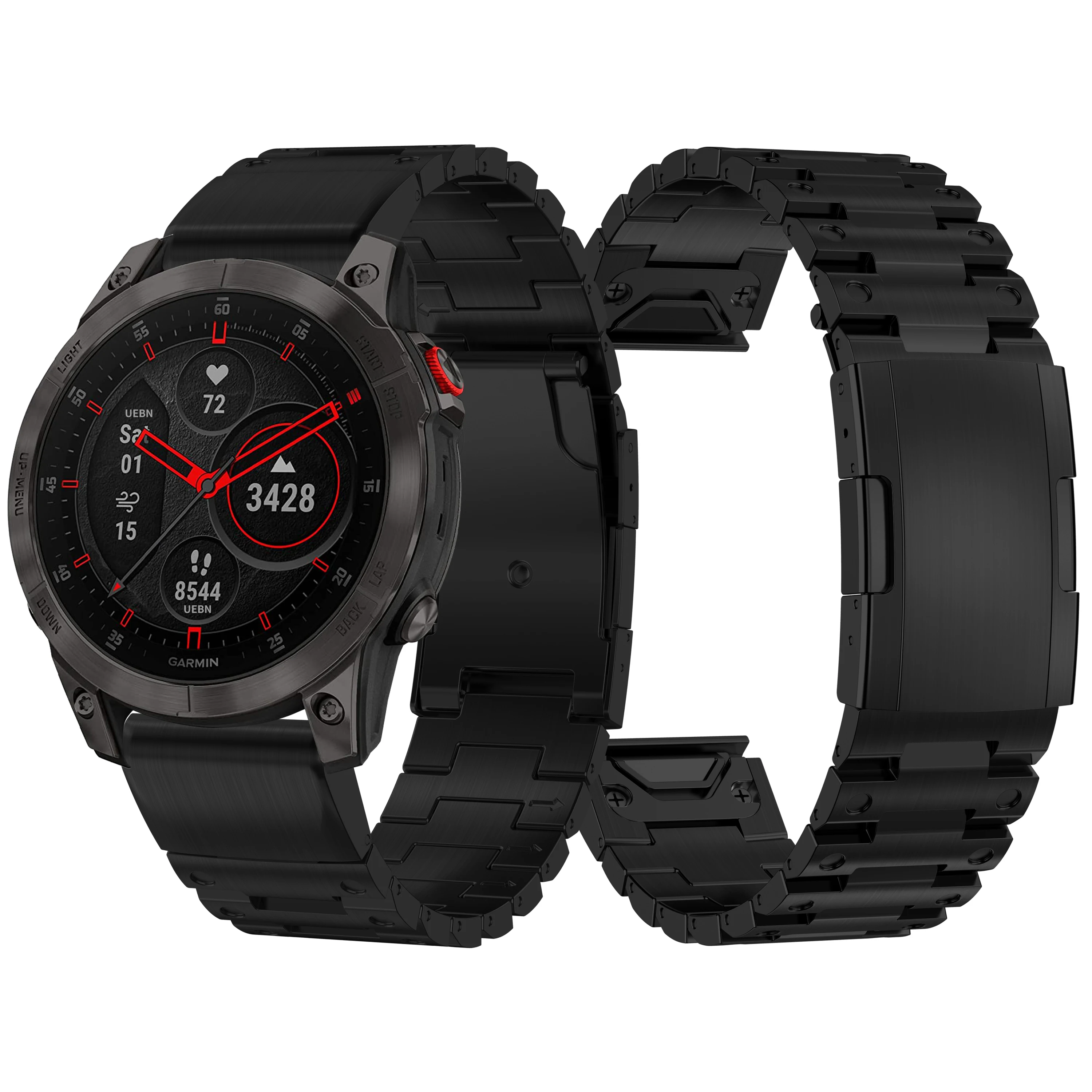 

22mm 26mm QuickFit Stainless Steel Strap For Garmin Fenix 7 7X 6 6X/Epix Gen 2/Quatix/Descent G1/Mk2i Mk2 Bracelet Watchband