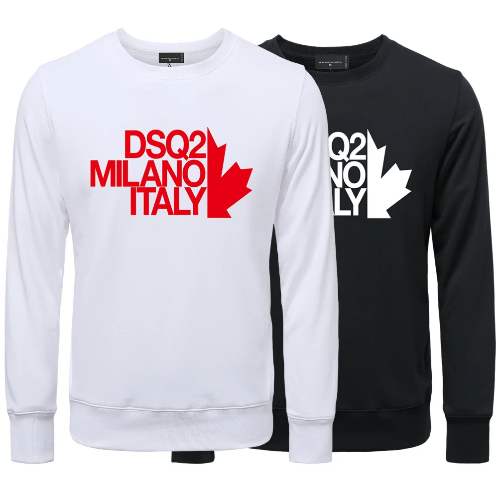 

DSQ2 брендовая мужская Толстовка Мужская Женская Осенняя Повседневная Свободная Высококачественная хлопковая пара штампов с итальянским принтом уличный спортивный пуловер