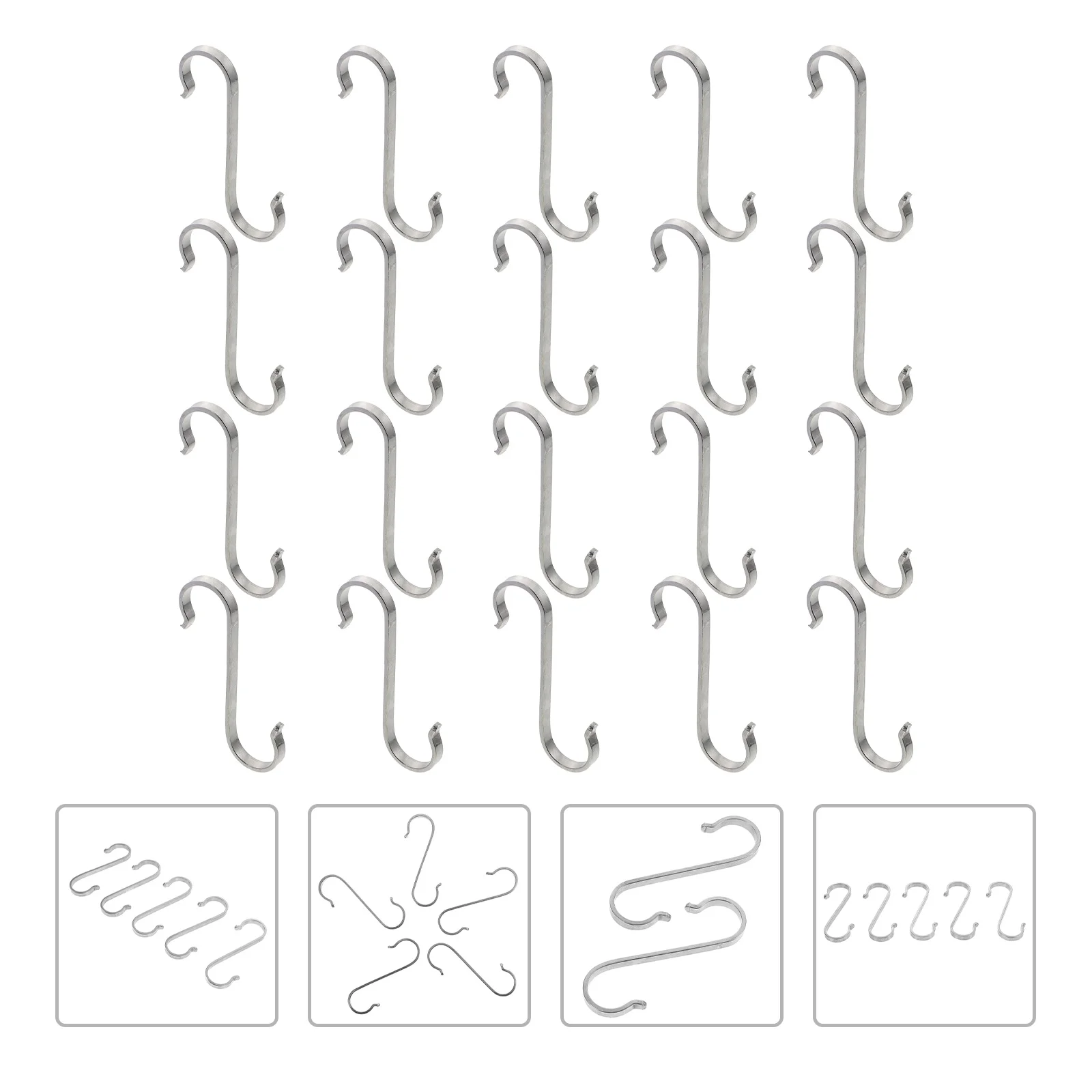 

20Pcs Shape Hooks Hanging Hooks Stainless Steel Hooks Metal Hook for Home