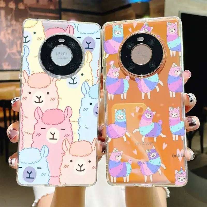 

Cute Llama Alpaca Animals Cartoon Phone Case for Samsung S20 ULTRA S30 for Redmi 8 for Xiaomi Note10 for Huawei Y6 Y5 cover