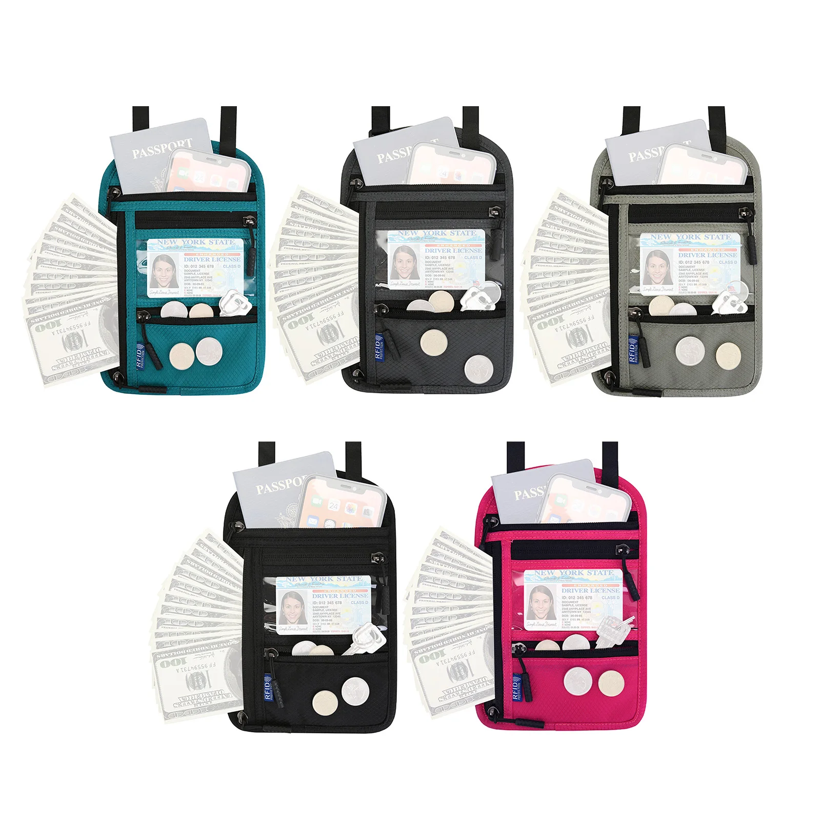 

Travel Money Belt RFID Blocking Waterproof shoulder Bag Fanny Pack Hidden Wallet Signal RFID Block Passport Holder Document Bag