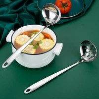 stainless steel golden long handle spoon kitchen soup ladle korean tableware bouillon tablespoons skimmer home cooking utensils