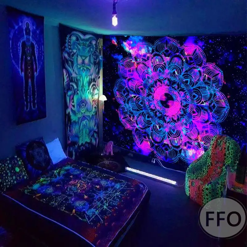 

декор комнаты。декор на стену。макраме.хиппи.декор комнаты эстетика.бохо декор.для домГобелен FFO с черсветильник, настенный гобелен с УФ-защ...