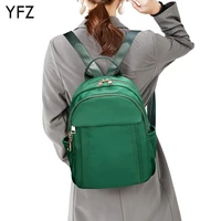 yfz fashion women backpack female pack oxford backpack shoulder back bag preppy style girls teenage schoolbag green rucksack