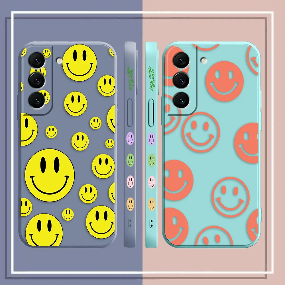 Case For Samsung Galaxy S23 S22 S21 S20 FE S11 S11E S10 S10E S9 S30 Ultra Plus 4G 5G Case Fundas Cqoues Shell Funny Smiling Face