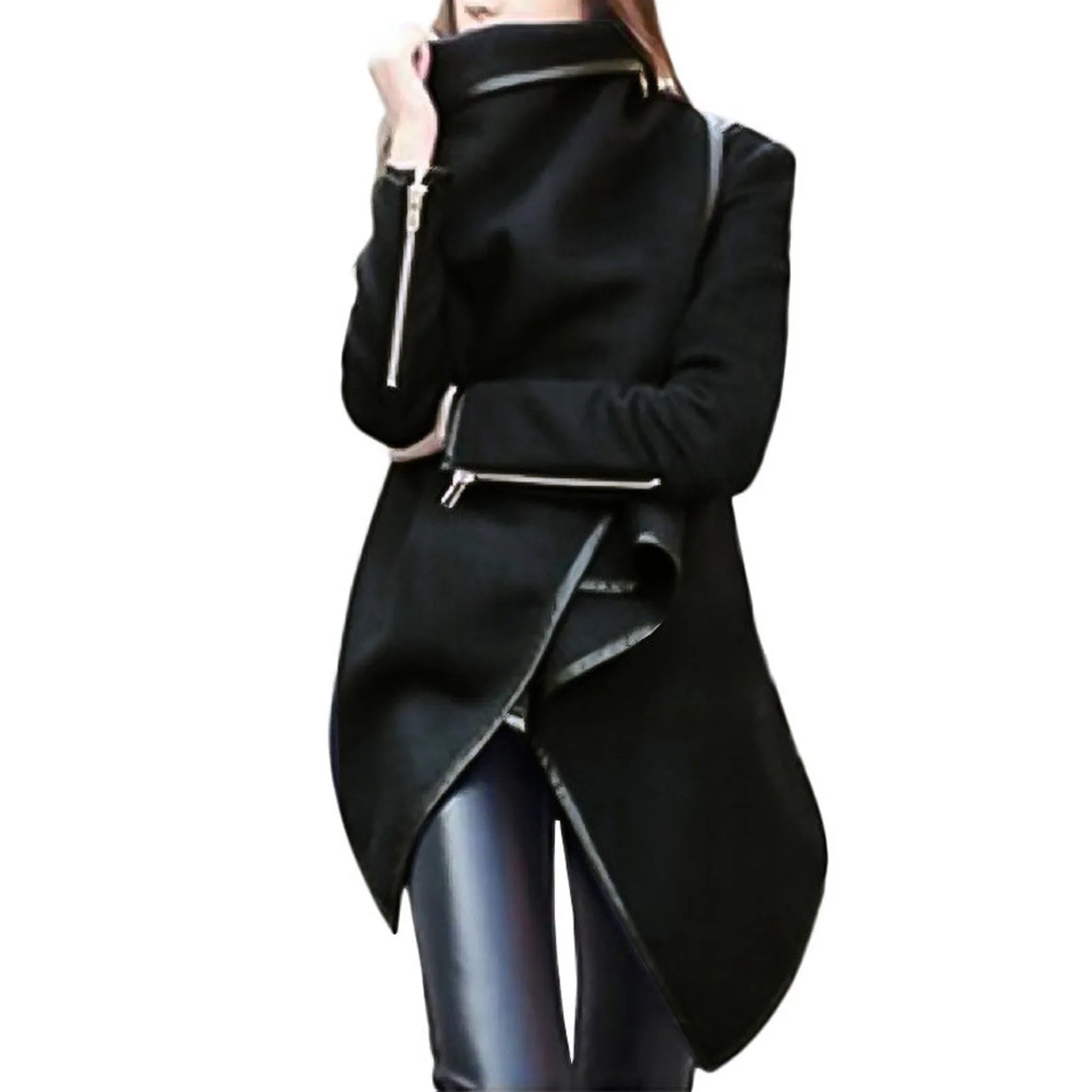 Женская шерстяная куртка с воротником-стойкой