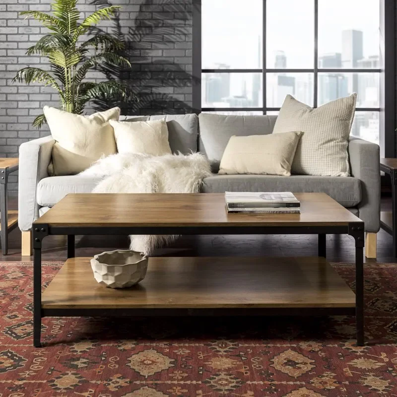 

Wilson Angle Iron Rustic Coffee Table, Barnwood For Bathroom Kitchen Accessories