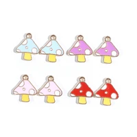 1020pcs gold color plated enamel mini mushroom charms for jewelry making bracelet earrings necklace diy handmade crafts
