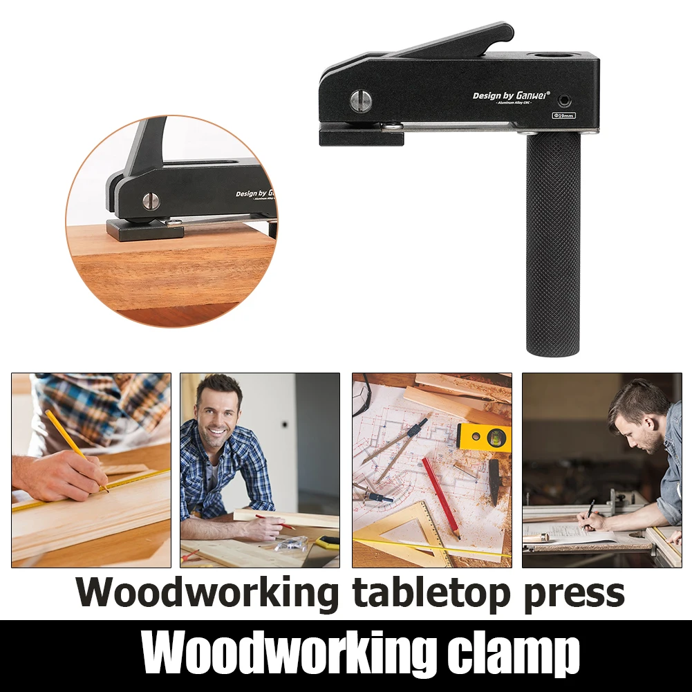 

Adjustable Woodworking Desktop Clip Quick Acting Hold Down Clamps Fast Fixed Clip for Woodworking Benches 19/20mm Dog Hole Tool