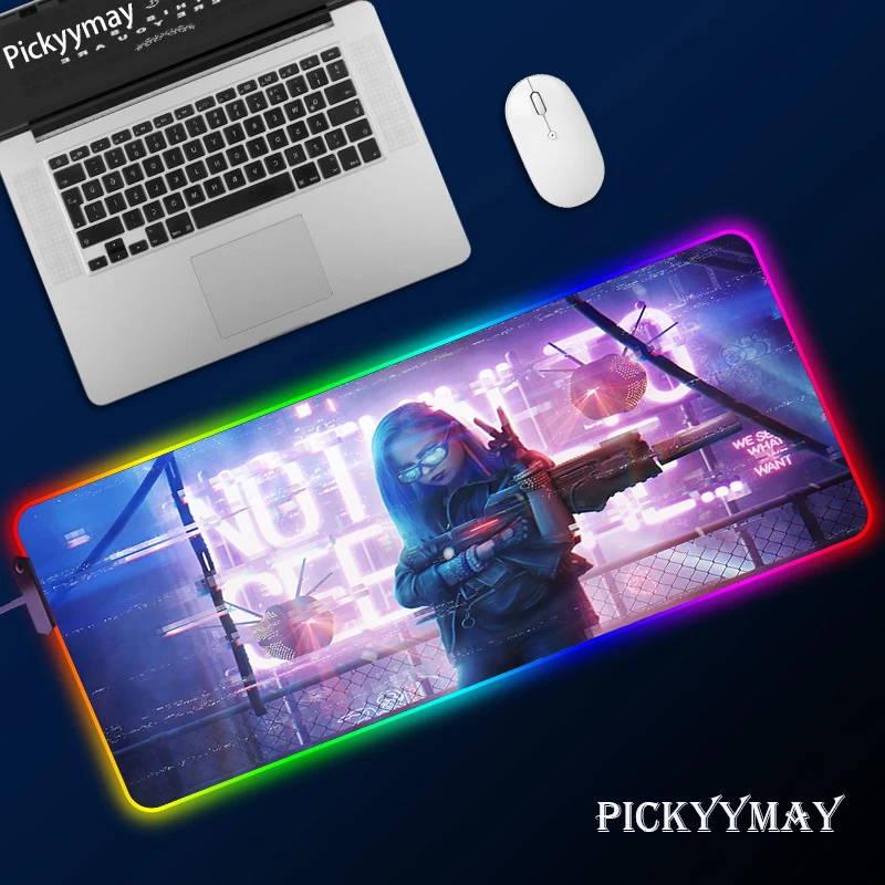 Большой коврик для мыши RGB Xxl игровой Настольный ПК светодиодный в стиле