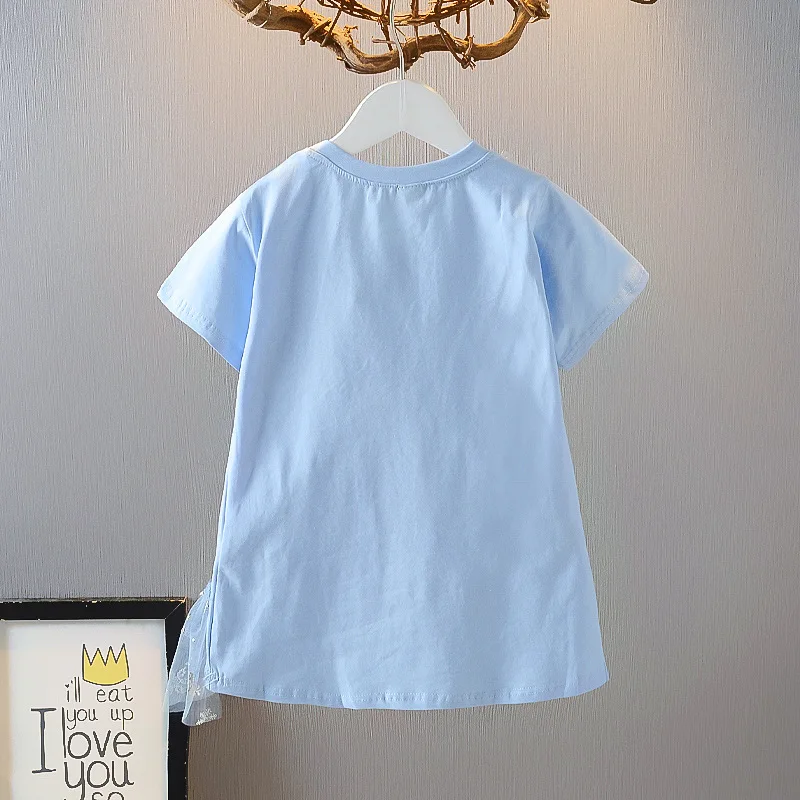 Летние модные детские платья в Корейском стиле для девочек кружевное платье