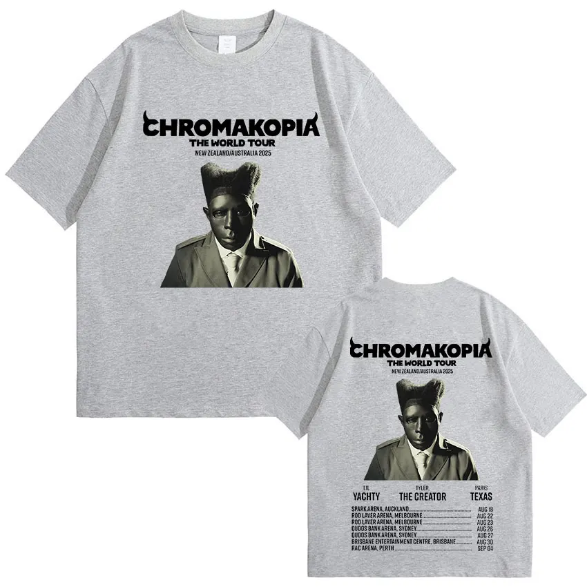 Vintage Tyler The Creator Chromakopia Tour 2024 Tee Shirt Men's Hip Hop Gothic Clothing T-shirt Unisex Oversized Cotton T Shirts
