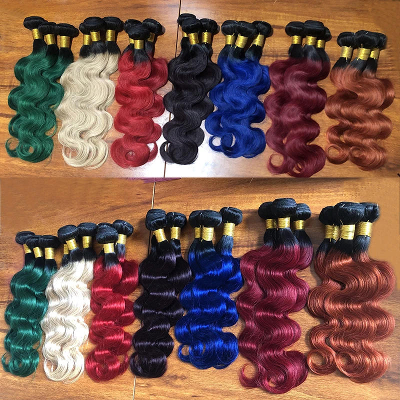 Бразильские волнистые волосы 1B 99J с эффектом омбре 1 шт. человеческие бордового