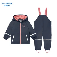 honeyking childrens raincoat suit baby waterproof overalls toddler pants girl jumpsuit rainwear boys jacket and trousers set