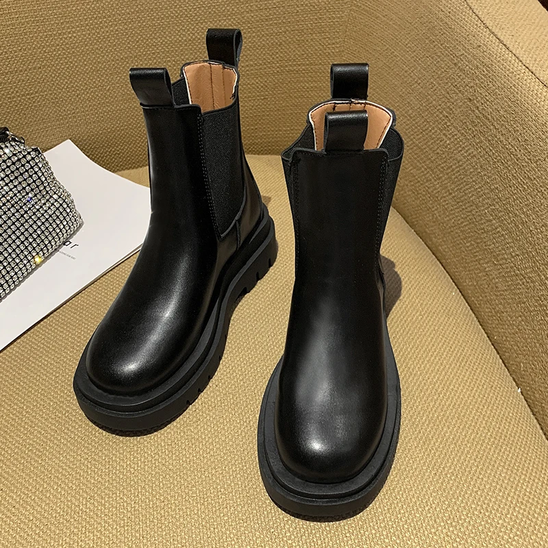 Новинка 2022 зимние Дизайнерские теплые ботинки челси на платформе и среднем