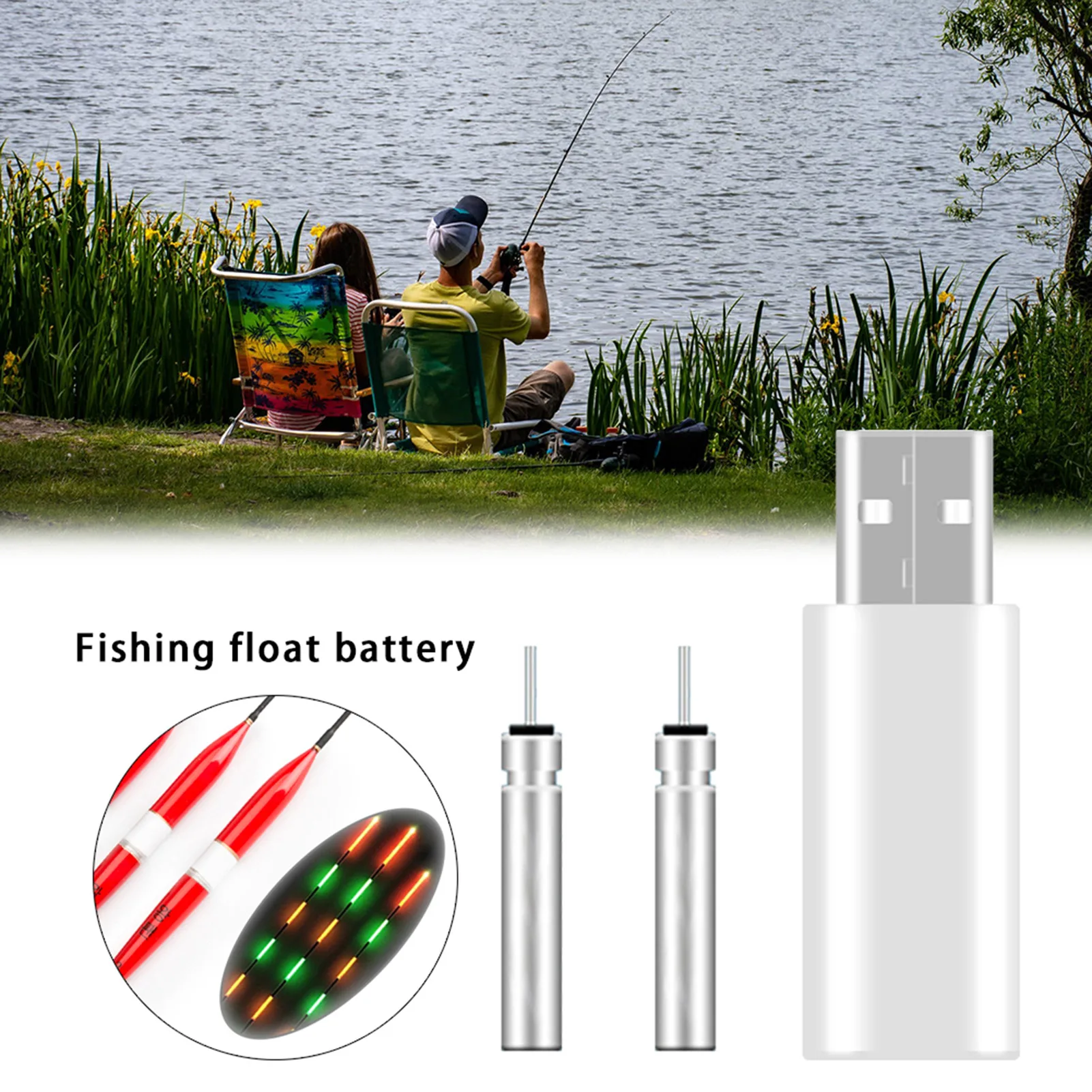 Luminous Electronic Float Charger CR425 Rechargeable Fishing Float Battery USB Charger Battery Rechargeable Floating Battery