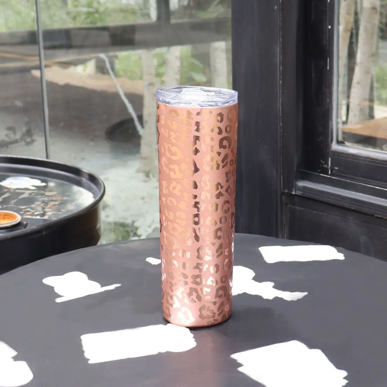 Hot Sale Fashion 20oz Rose Gold Leopard Print Stainless Steel Tumbler DOM-1021175