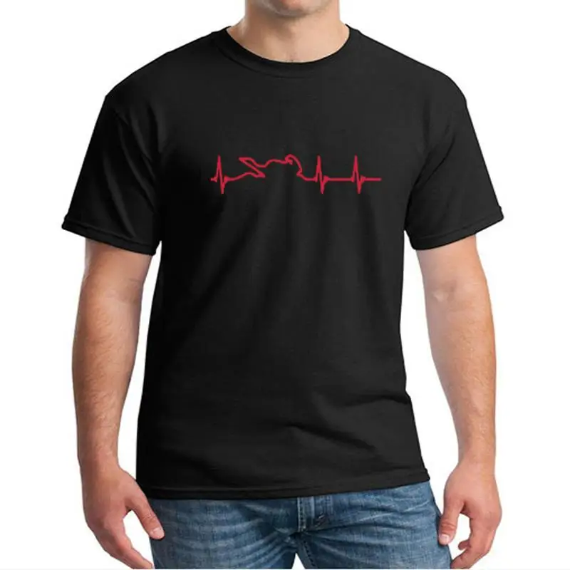 

Heart Electrocardiogram Of Motorcycle Race Players t shirt Summer Funny Crew Neck Cotton Male Oversized T Shirt Men T-Shirts Top