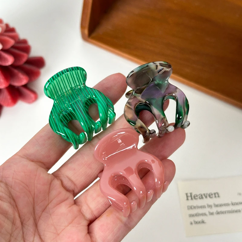 Ретро ацетатные заколки для волос Сладкие маленькие Крабовый зажим Заколки