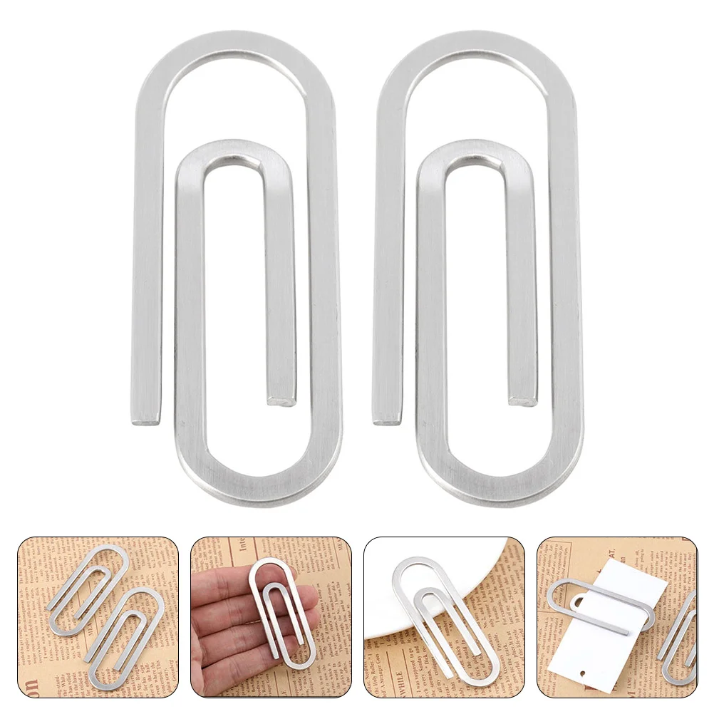 

Clip Paper Clips Money Clamp Holder Wallet Binder Metal File Stainless Steel Cash Photo Document Slim Office Pocket Business