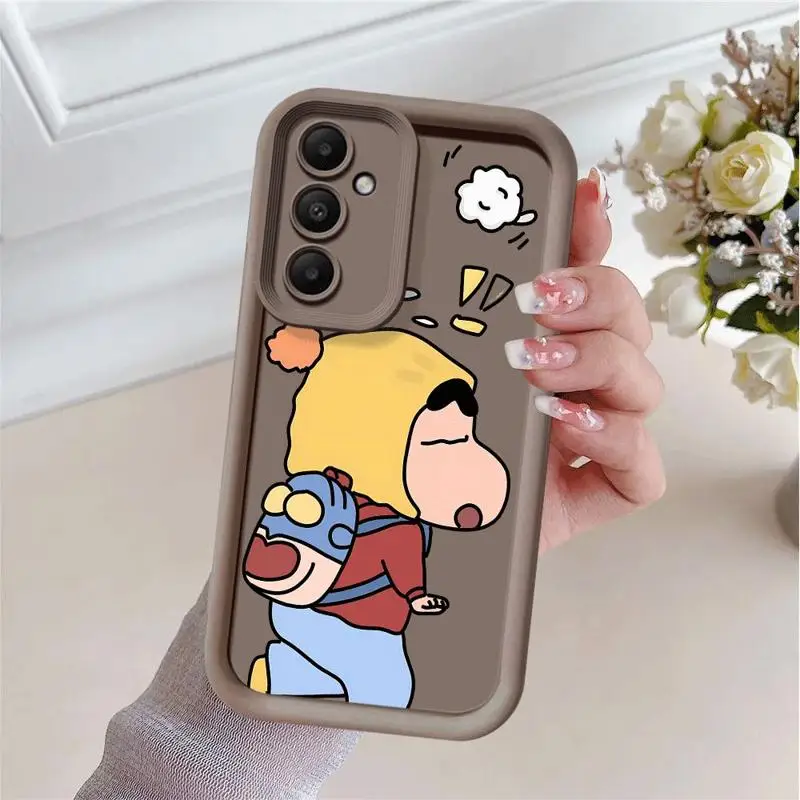 Милый чехол для телефона C-Crayon S-ShinChan Comics с 3d краями Samsung Galaxy A55 A54 A53 A15 A12 A13 A14 A35 A25 A50