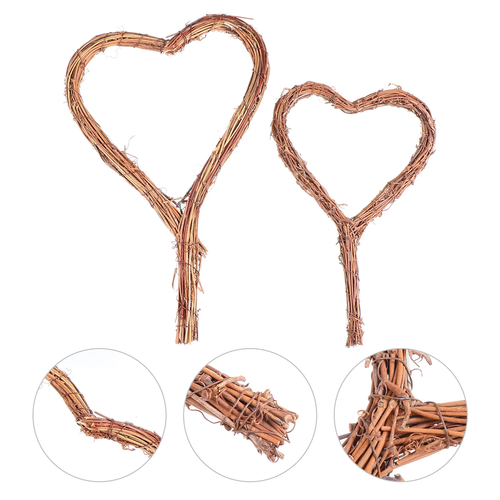 

2 Pcs Love Wreath Hanging Front Door Wreaths Rattan Ring Xmas Party Supplies Coronas Para Puertas De Entrada