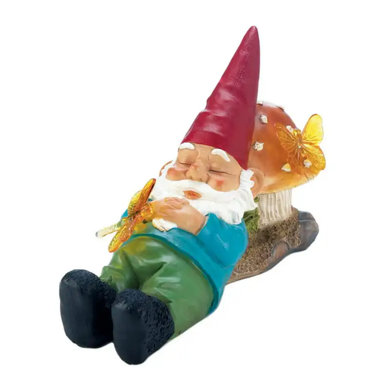 

Green and Blue Sleepy Gnome Outdoor Statue
