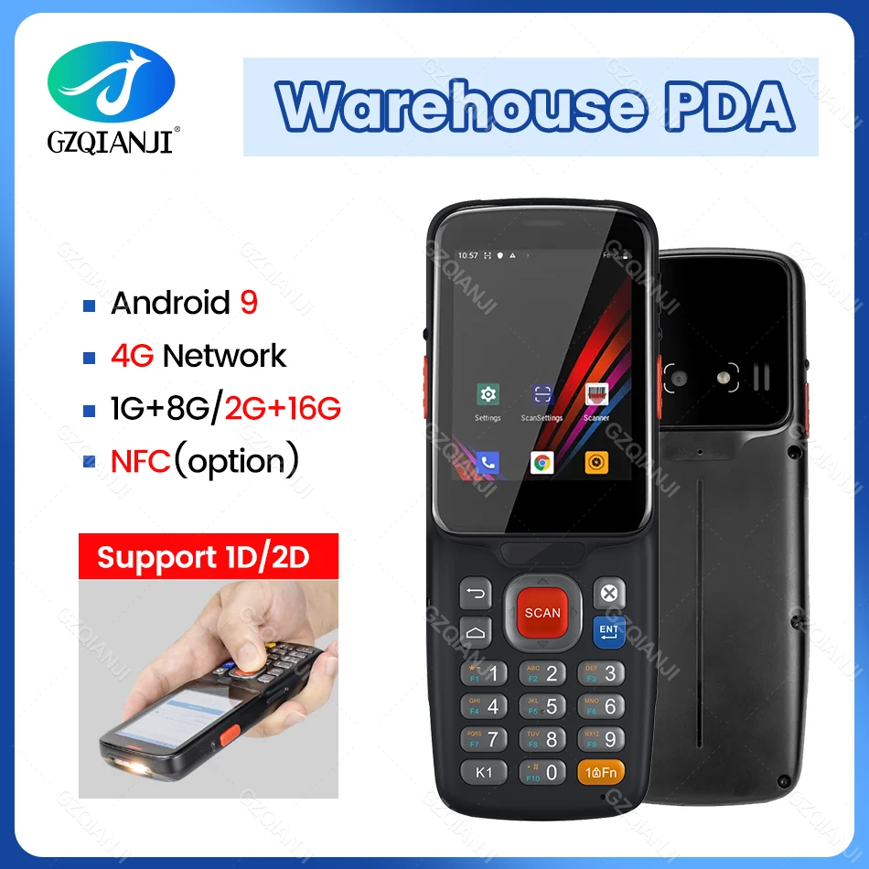 

Rugged PDA Android Portable Mini Barcode Scanner Wireless WiFi 4G Bluetooth Bar Code Reader 2D QR PDF417 Data Collector Terminal