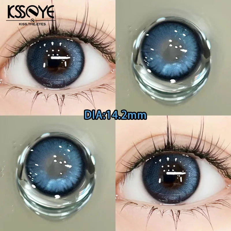 

KSSEYE 1 Pair Korean Lenses Colored Contact Lenses with Prescription Blue Myopia High Quality Soft Beautiful Pupil Fast Shipping