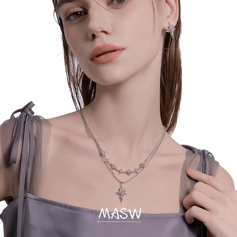 MASW оригинальный дизайн Роскошные ювелирные изделия двухслойная