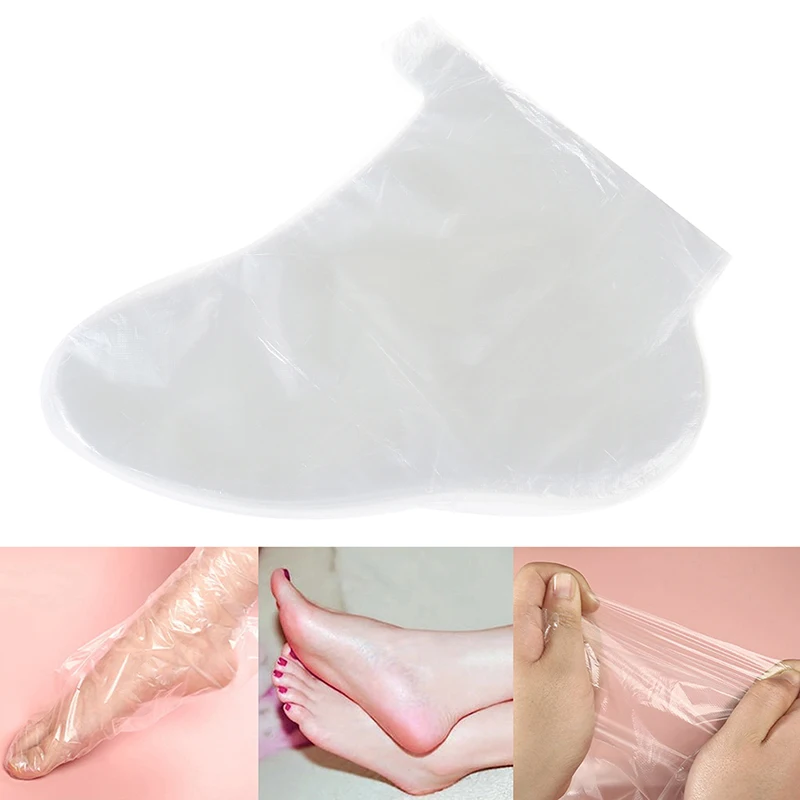 

100Pcs/Pack Disposable Plastic Foot Covers Transparent Shoes Cover Paraffin Bath Wax SPA Therapy Bags Liner Booties