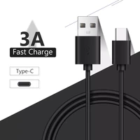 25100150200300cm black usb c type c data sync charger cable 3a fast charging cord for xiomi redmi note 7 8 pro huawei