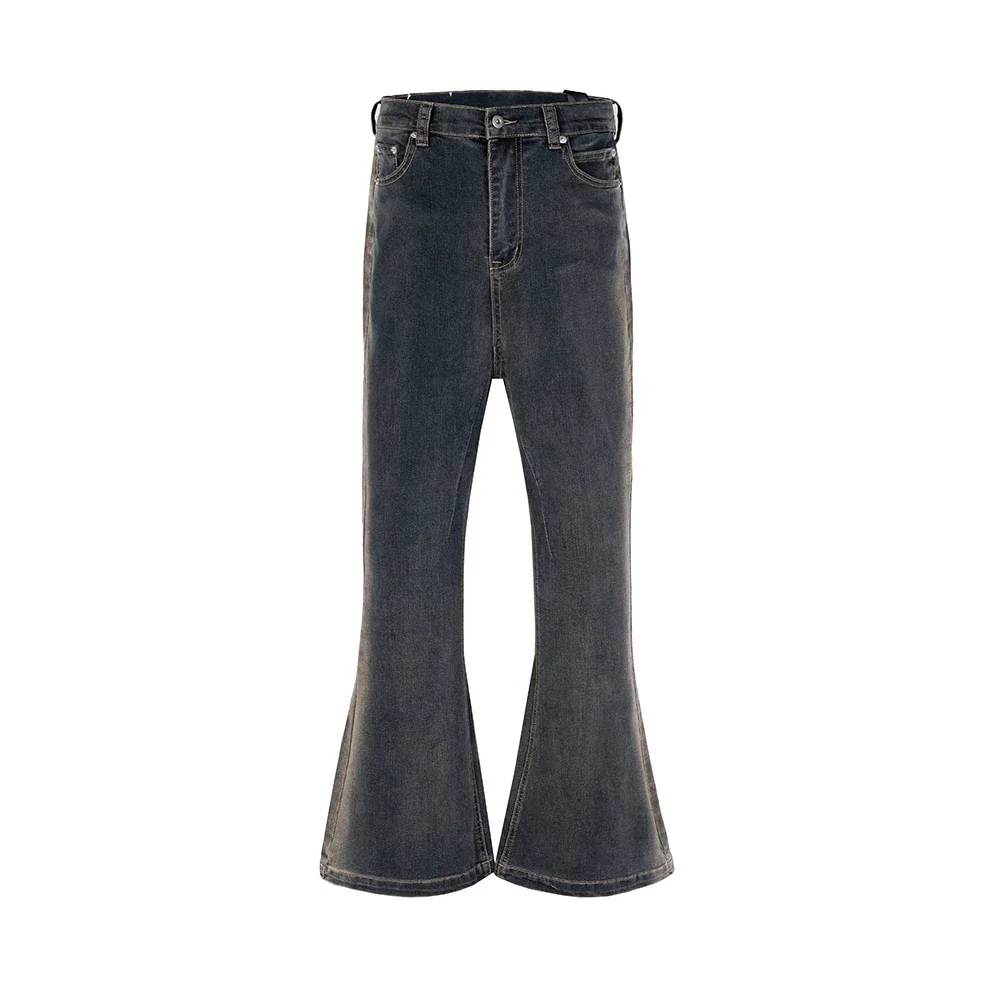 ity stylowe gradientowe sprane szarfy dżinsy typu Flare unisex Streetwear BaggyBell-bottoms Harajuku luźne codzienne spodnie dżinsowe