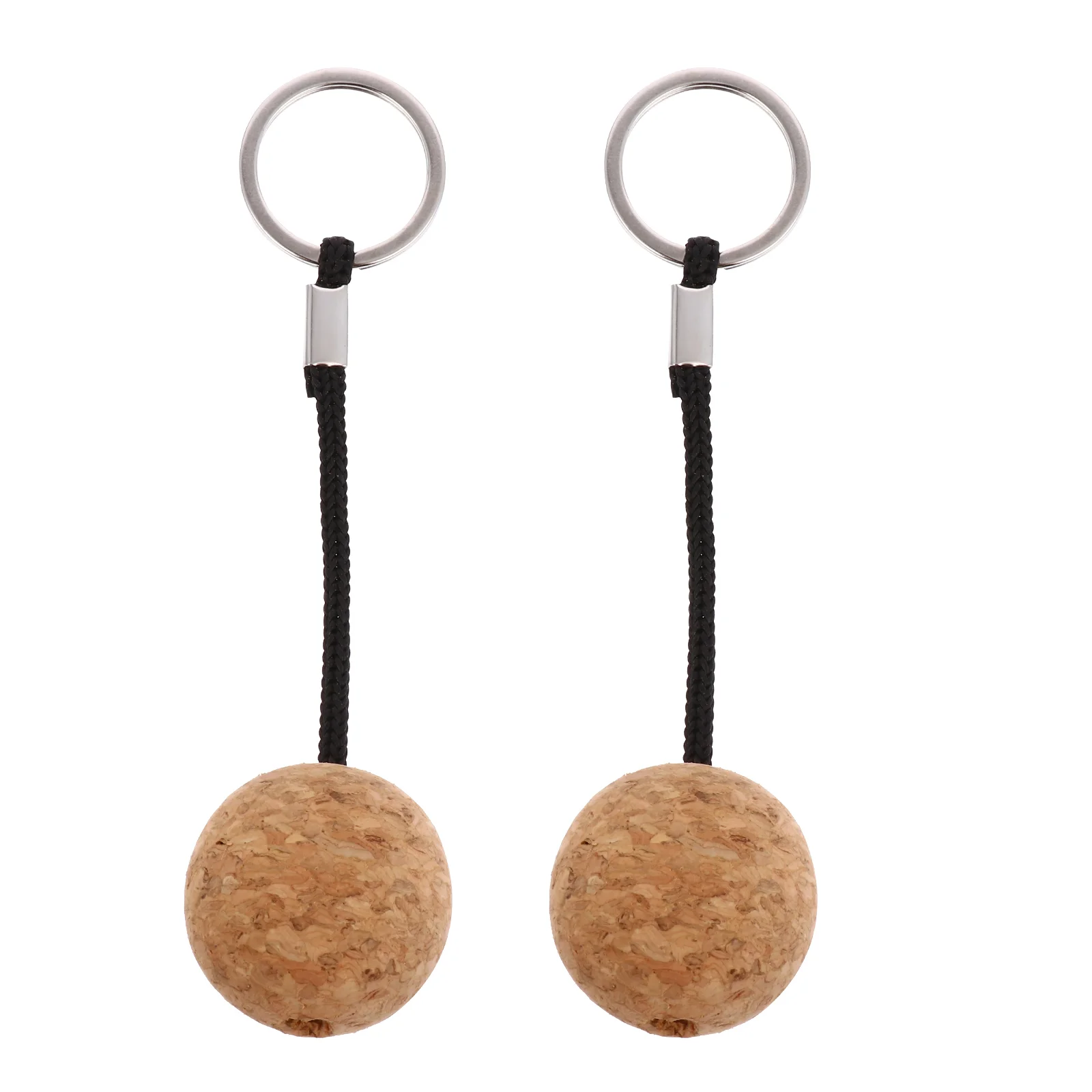 

2 Pcs Cork Float Floating Ball Key Chain Floatable Keychain Keys Fishing Keyring Wooden Kayak accessories