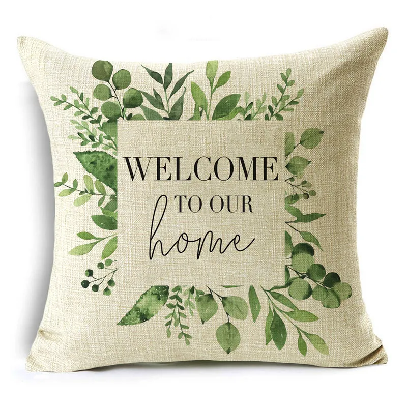 Sofa Decor Throw Pillow Linen Flower Set Living Room Pillowcase Kawaii Pink Decorative Pillows DIY |