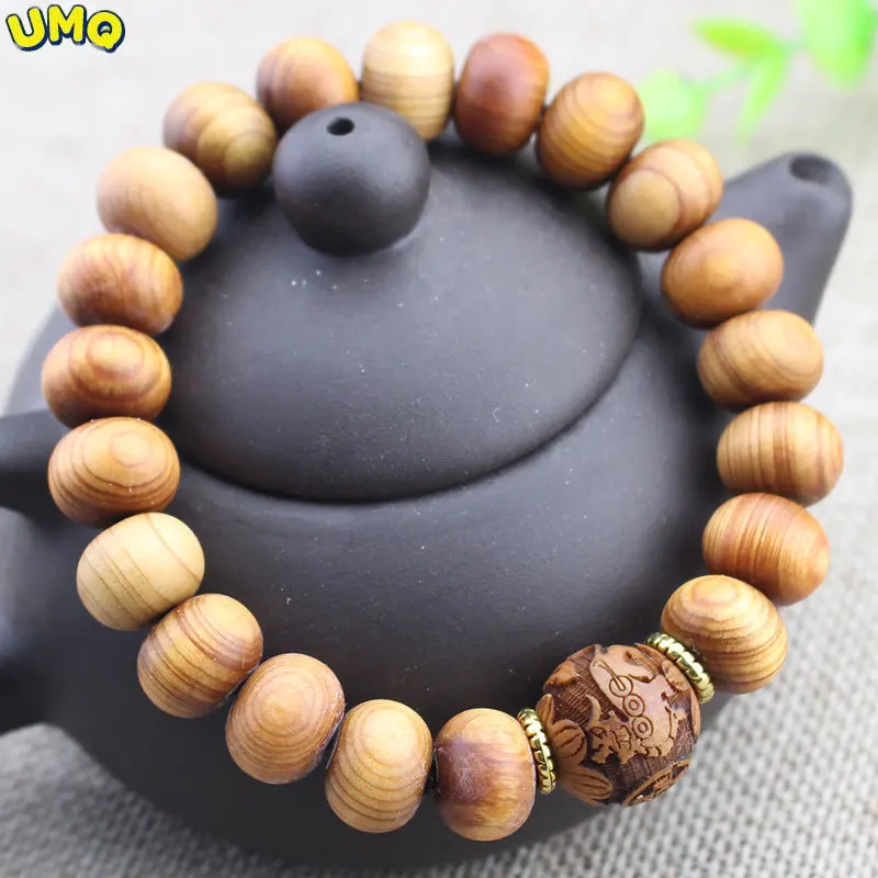 

Solid Wood Creativity Chen Huaya Cypress String Abacus Beads Bracelet Men and Lovers Hand Jewelry Live Broadcast Fan Welfare