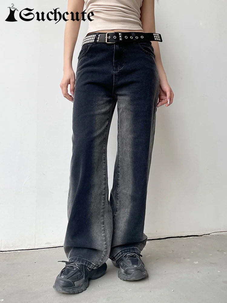 

Джинсы-карго женские уличные окрашенные на завязках, повседневные Модные Винтажные брюки из денима с низкой посадкой в Корейском стиле, черные мешковатые штаны в стиле Харадзюку