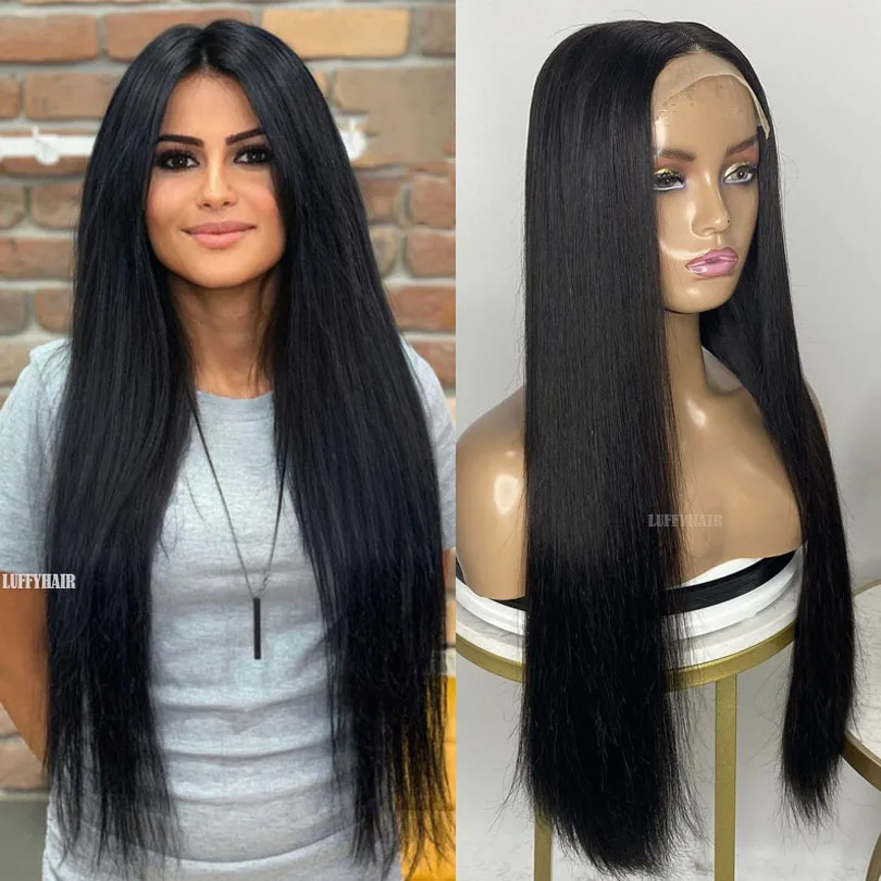 LUFFYHAIR прозрачные парики из человеческих волос на полной сетке для женщин